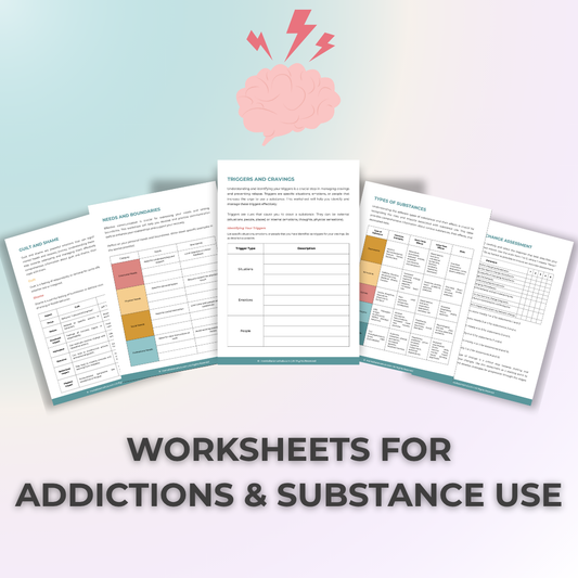 Worksheet Bundle for Managing Addictions & Substance Use